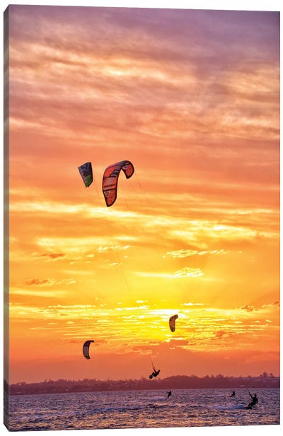 Kite Surfer Canvas Art Print - Golden Hour
