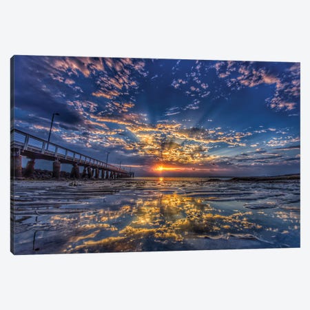Light At The End Of The Jetty Canvas Print #BML56} by Ben Mulder Canvas Art