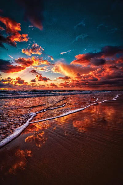 Clouds And Waves by Ben Mulder framed canvas print