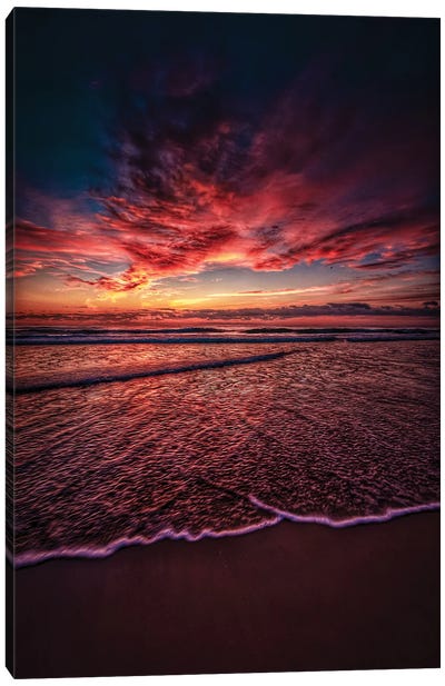 Red Ocean Skies Canvas Art Print - Ben Mulder