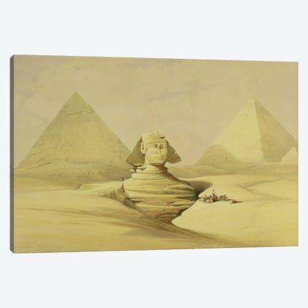 The Great Sphinx and the Pyramids of Giza, from "Egypt and Nubia", Vol.1  Canvas Print #BMN10000} by David Roberts Art Print