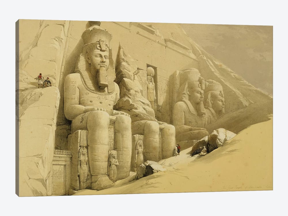 The Great Temple of Abu Simbel, Nubia, from "Egypt and Nubia", Vol.1  by David Roberts 1-piece Canvas Print