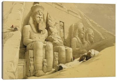The Great Temple of Abu Simbel, Nubia, from "Egypt and Nubia", Vol.1  Canvas Art Print - Sculpture & Statue Art
