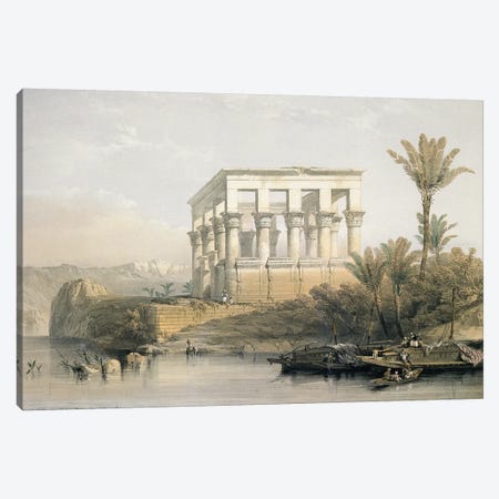 The Hypaethral Temple at Philae, called the Bed of Pharaoh, engraved by Louis Haghe, pub. in 1843  Canvas Print #BMN10002} by David Roberts Art Print