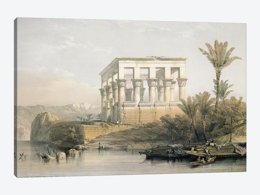 The Hypaethral Temple at Philae, called the Bed of Pharaoh, engraved by Louis Haghe, pub. in 1843  by David Roberts 1-piece Canvas Wall Art