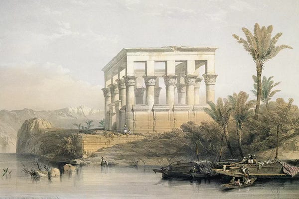 David Roberts: The Hypaethral Temple at Philae, called the Bed of Pharaoh, engraved by Louis Haghe, pub. in 1843  by David Roberts