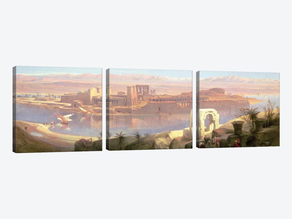 The Island of Philae, Nubia by David Roberts 3-piece Canvas Print