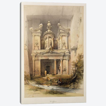 The Treasury - El Khasne, from 'The Holy Land' series, 1842-1849  Canvas Print #BMN10004} by David Roberts Canvas Wall Art