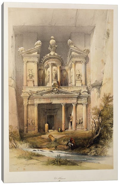 The Treasury - El Khasne, from 'The Holy Land' series, 1842-1849  Canvas Art Print
