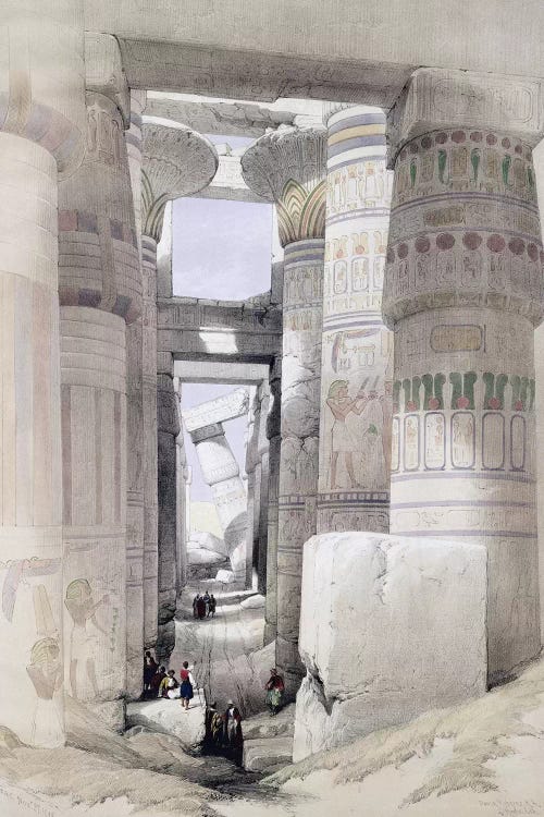 View through the Hall of Columns, Karnak, from "Egypt and Nubia", Vol.1 