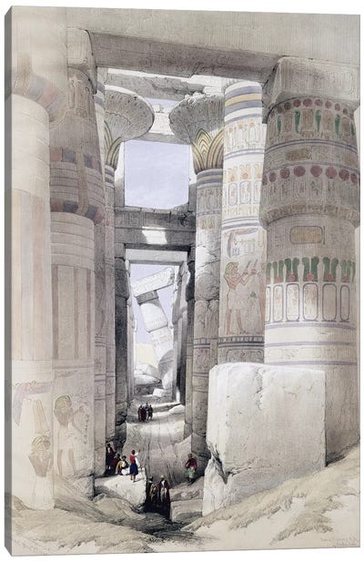 View through the Hall of Columns, Karnak, from "Egypt and Nubia", Vol.1  Canvas Art Print - Egypt