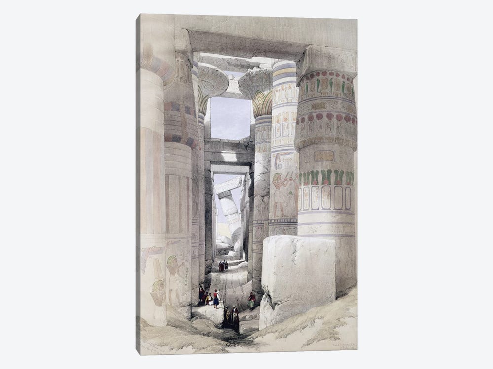 View through the Hall of Columns, Karnak, from "Egypt and Nubia", Vol.1  by David Roberts 1-piece Canvas Wall Art