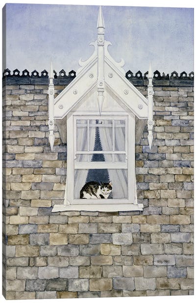 St.Helier Dormer Cat Canvas Art Print