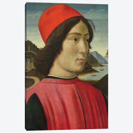 Portrait of a man, c.1490  Canvas Print #BMN10015} by Domenico Ghirlandaio Canvas Print