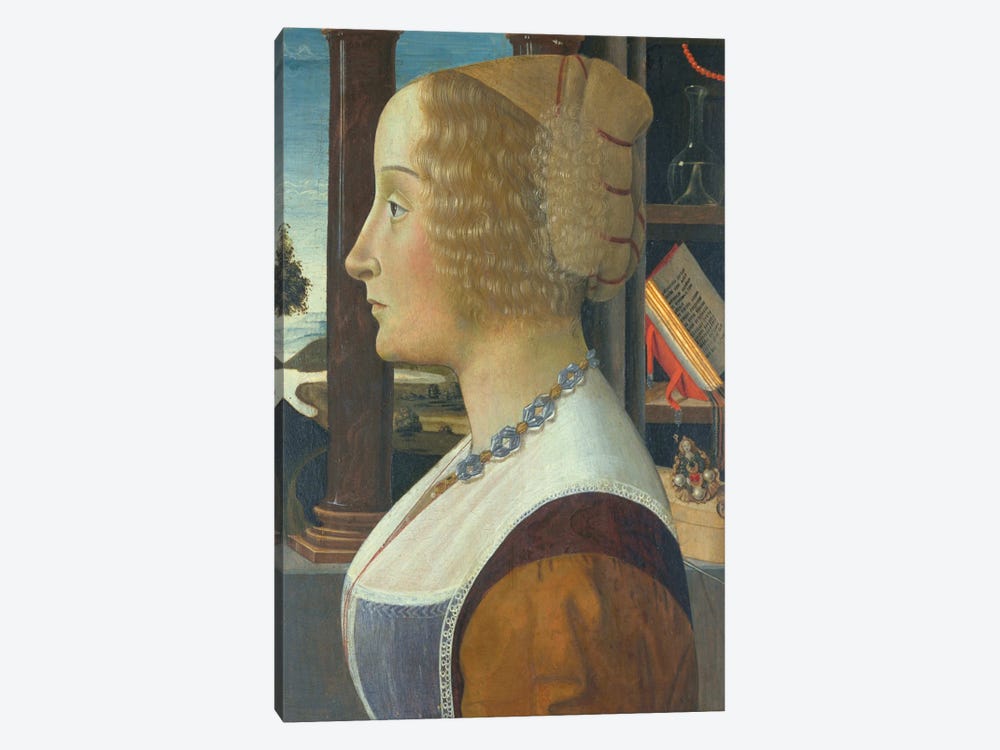 Portrait of a woman, c.1490  by Domenico Ghirlandaio 1-piece Canvas Print