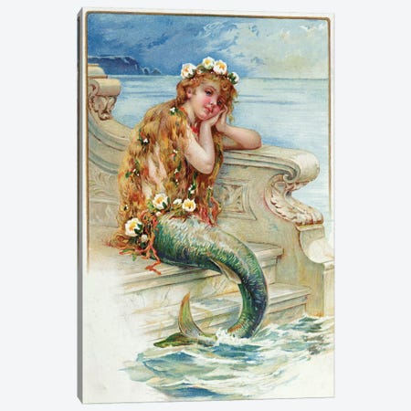 Little Mermaid, by Hans Christian Andersen   Canvas Print #BMN10018} by E.S. Hardy Canvas Artwork