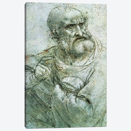 Study for an Apostle from The Last Supper, c.1495  Canvas Print #BMN1003} by Leonardo da Vinci Canvas Artwork
