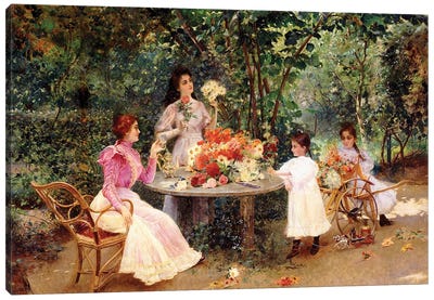 Teatime in the Garden,  Canvas Art Print