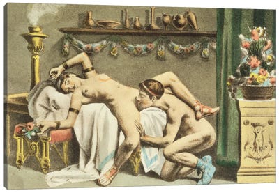 Ancient Times, plate XII of 'De Figuris Veneris' , 1900  Canvas Art Print - Male Nude Art