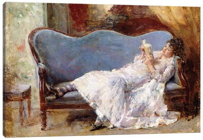 A Lady Reading,  Canvas Art Print