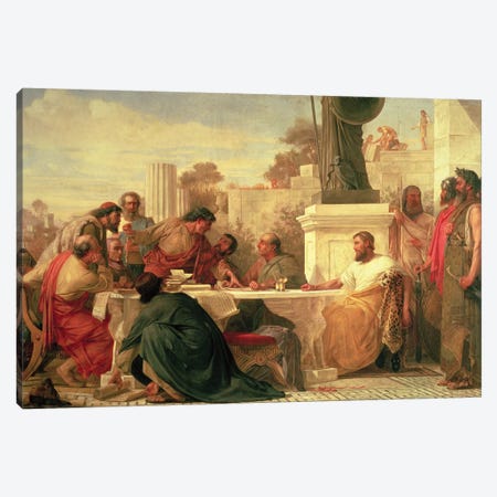 Julian the Apostate  Presiding at a Conference of Sectarians, 1875  Canvas Print #BMN10051} by Edward Armitage Canvas Artwork