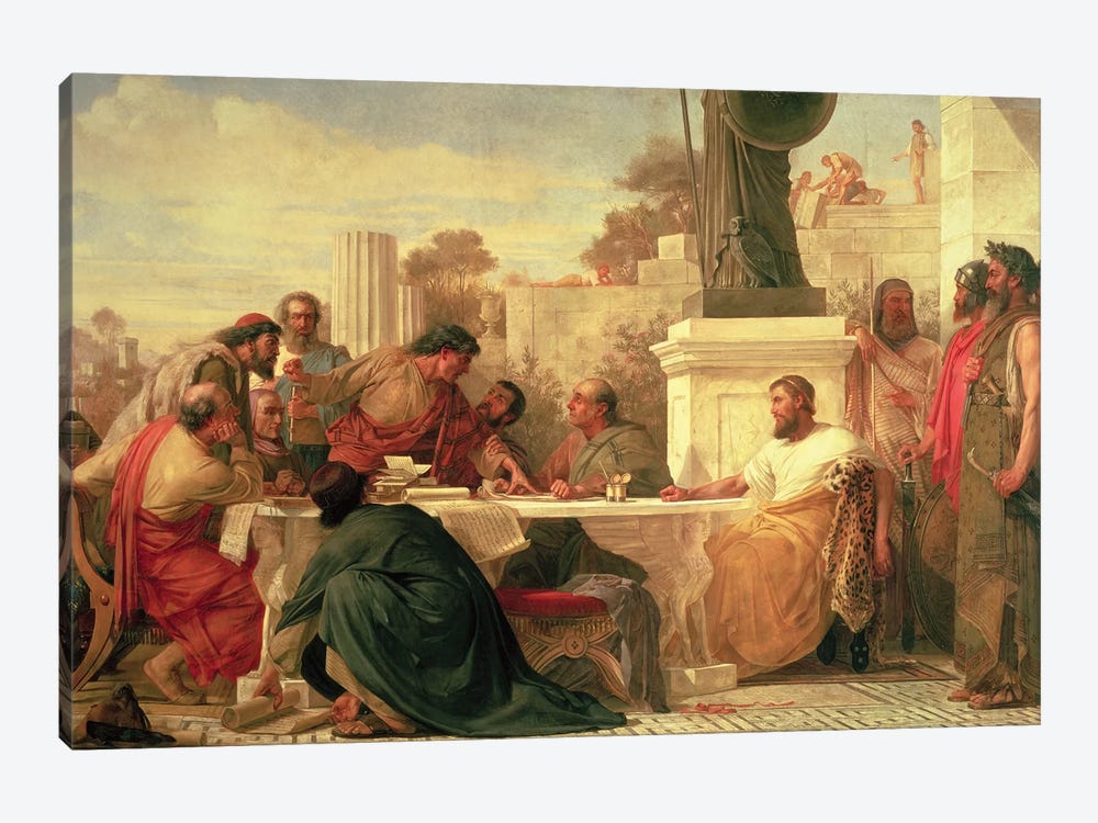 Julian the Apostate  Presiding at a Conference of Sectarians, 1875  by Edward Armitage 1-piece Canvas Wall Art