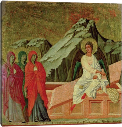 Maesta: The Three Maries at Christ's Tomb, 1308-11 Canvas Art Print