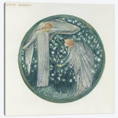 The Flower Book: XXXIV. White Garden, 1905  Canvas Print #BMN10072} by Edward Coley Burne-Jones Canvas Wall Art