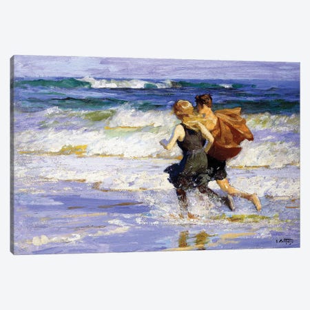 At the Beach,  Canvas Print #BMN10078} by Edward Henry Potthast Canvas Artwork