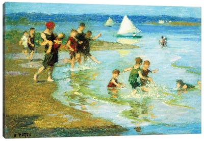 Children at Play on the Beach,  Canvas Art Print