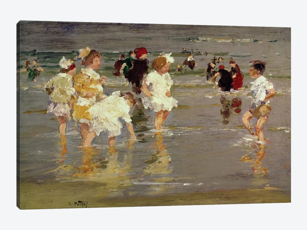 Children on the Beach by Edward Henry Potthast 1-piece Canvas Art