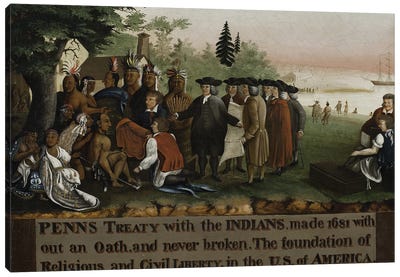 Penn's Treaty with the Indians, 1840-45  Canvas Art Print