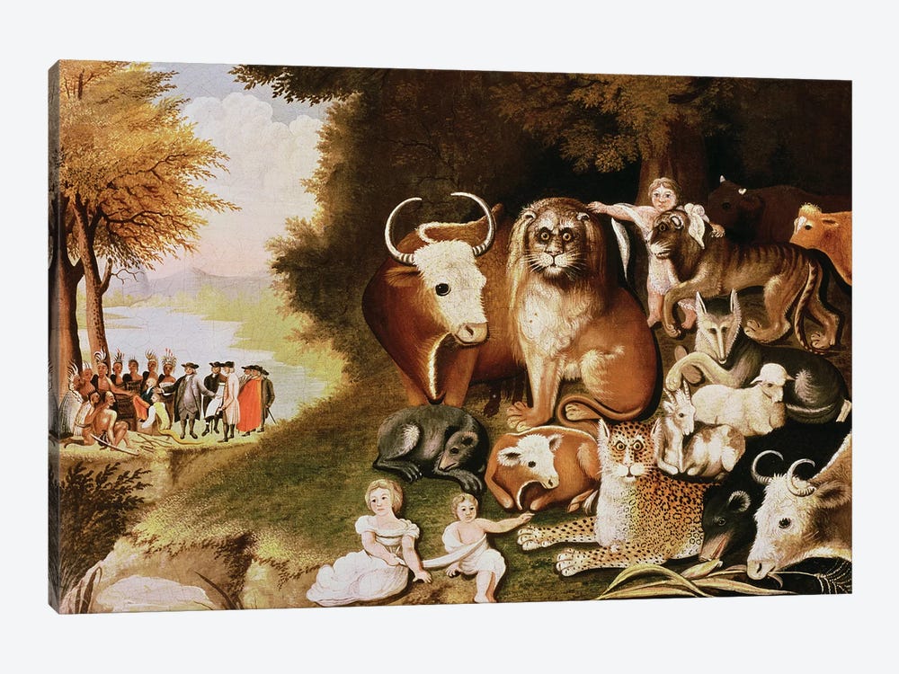 The Peaceable Kingdom, 1832-34  by Edward Hicks 1-piece Canvas Wall Art