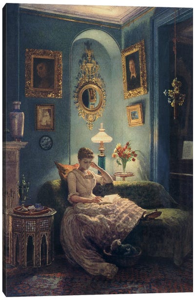An Evening at Home, 1888  Canvas Art Print - Fine Art