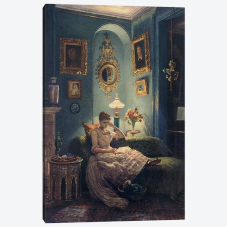 An Evening at Home, 1888  Canvas Print #BMN10106} by Edward John Poynter Canvas Art Print