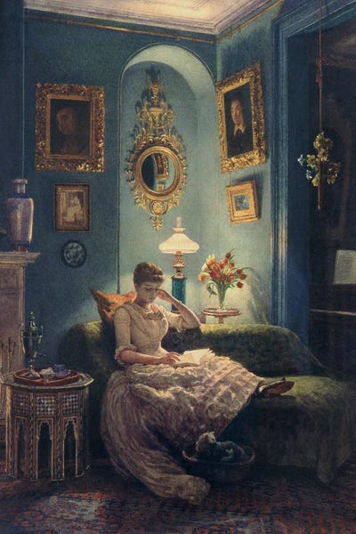 All Browns: An Evening at Home, 1888  by Edward John Poynter
