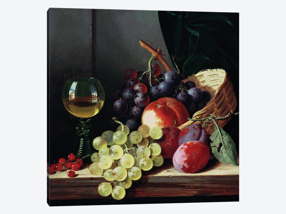 Grapes and plums  by Edward Ladell 1-piece Canvas Artwork