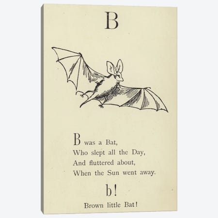 The letter B  Canvas Print #BMN10131} by Edward Lear Canvas Print