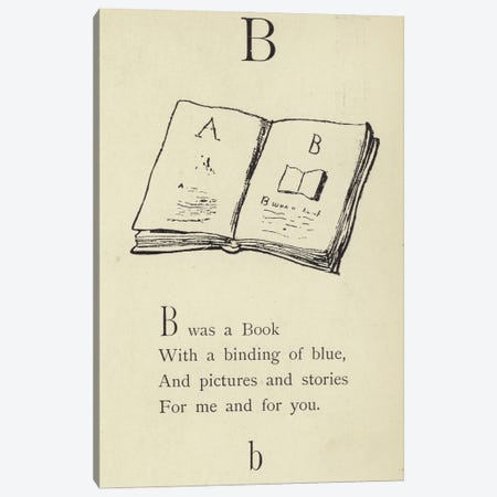 The letter B  Canvas Print #BMN10132} by Edward Lear Canvas Art Print