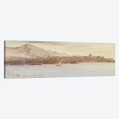 View of Genoa, 1864  Canvas Print #BMN10140} by Edward Lear Canvas Wall Art