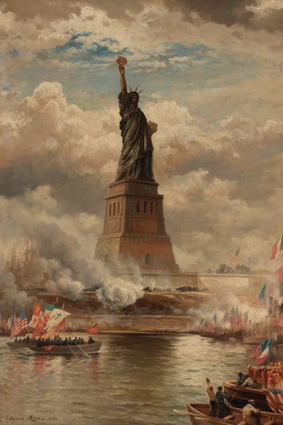New York City: The Unveiling of the Statue of Liberty, Enlightening the World, 1886  by Edward Moran