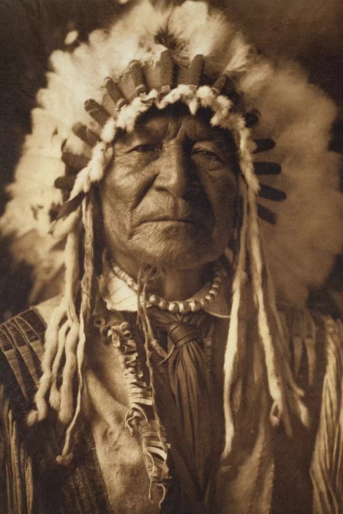 Sitting Bear - Arikara, 1908, photogravure by John Andrew & Son  by Edward Sheriff Curtis wall art