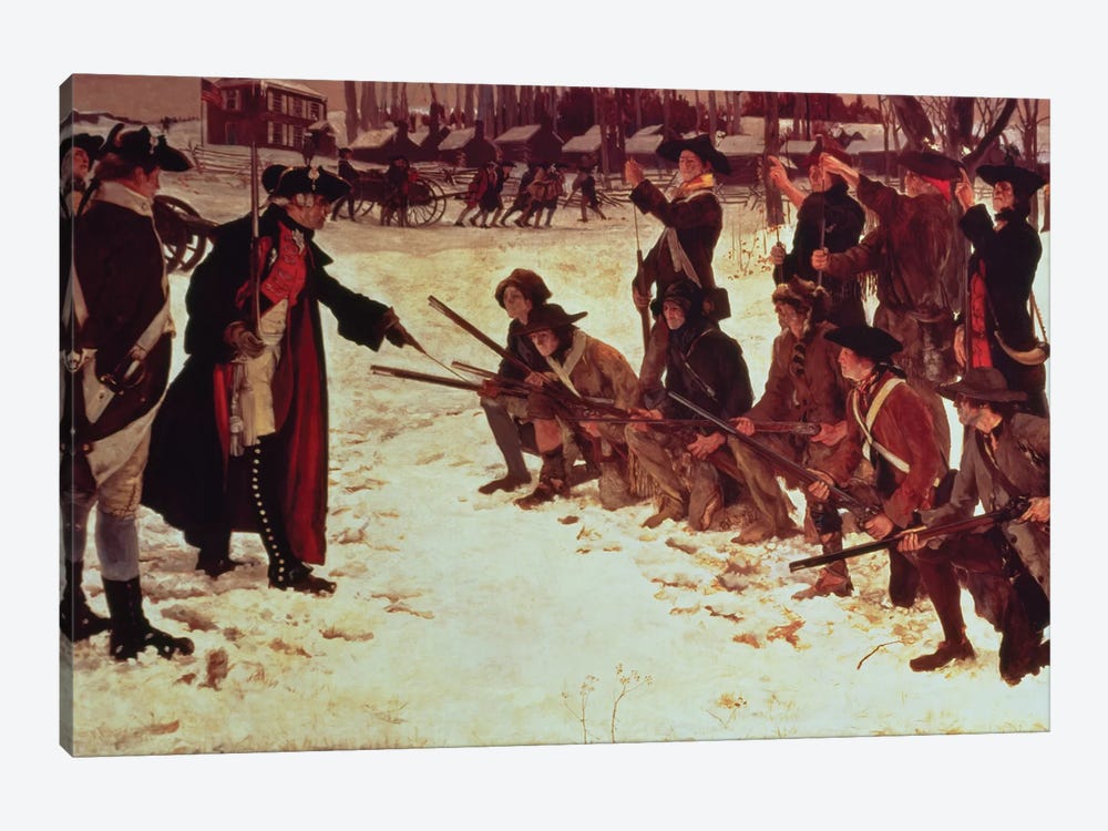 Baron von Steuben drilling American recruits at Valley Forge in 1778, 1911  by Edwin Austin Abbey 1-piece Art Print