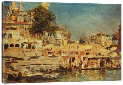 View of the Ghats at Benares, 1873  Canvas Art Print