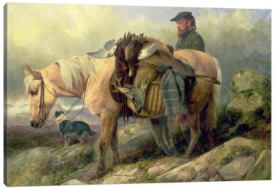 Returning from the Hill, 1868 Canvas Art Print - Hunting