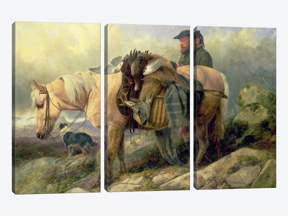 Returning from the Hill, 1868 by Richard Ansdell 3-piece Art Print