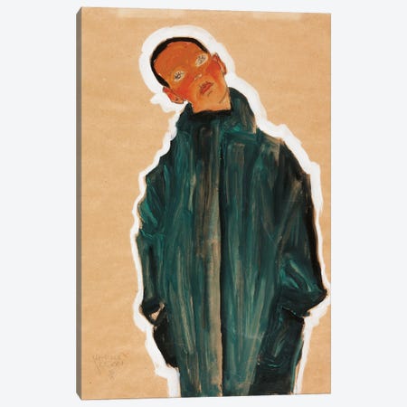 Boy in Green Coat, 1910  Canvas Print #BMN10164} by Egon Schiele Art Print