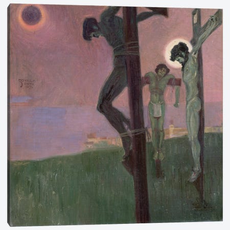 Crucifixion with darkened sun Canvas Print #BMN10165} by Egon Schiele Canvas Print