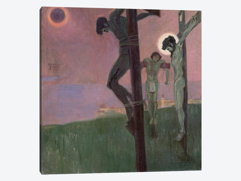 Crucifixion with darkened sun by Egon Schiele 1-piece Canvas Art