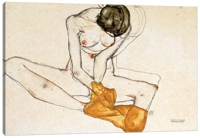 Female Nude, 1901-1918  Canvas Art Print - Egon Schiele